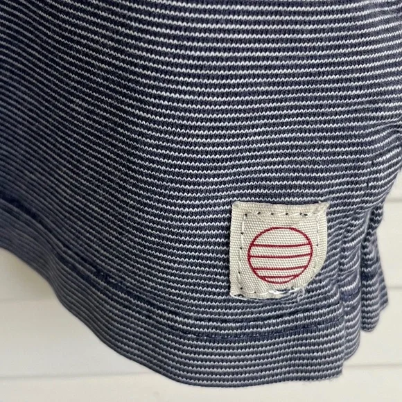 Marine Layer MENS Cotton Modal Navy White Stripe Polo Shirt Size M - Picture 5 of 9